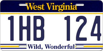 WV license plate 1HB124
