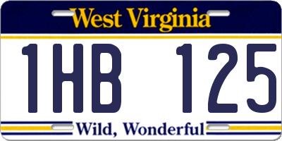 WV license plate 1HB125