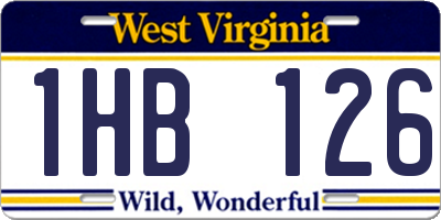 WV license plate 1HB126