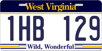 WV license plate 1HB129
