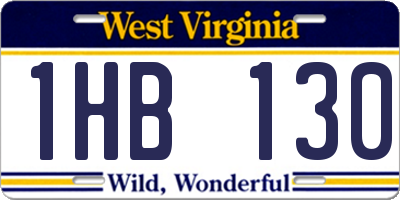WV license plate 1HB130