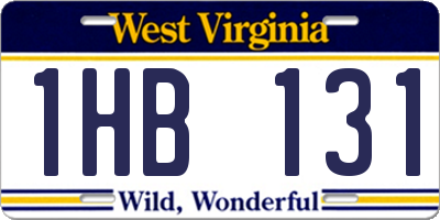 WV license plate 1HB131