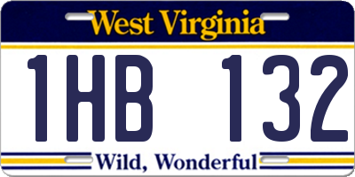 WV license plate 1HB132