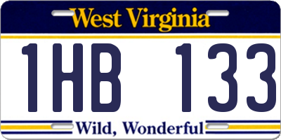 WV license plate 1HB133