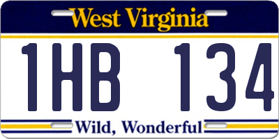 WV license plate 1HB134
