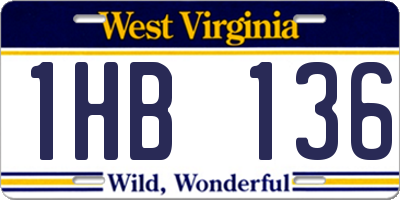 WV license plate 1HB136