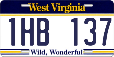 WV license plate 1HB137