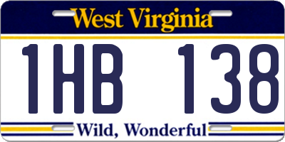 WV license plate 1HB138