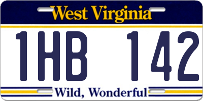 WV license plate 1HB142