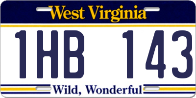 WV license plate 1HB143