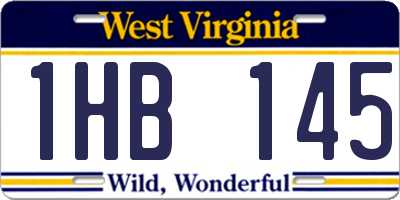 WV license plate 1HB145