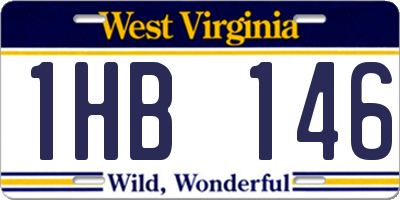 WV license plate 1HB146