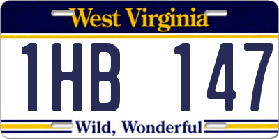 WV license plate 1HB147