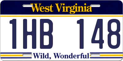 WV license plate 1HB148