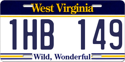 WV license plate 1HB149