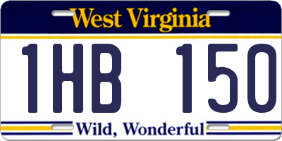 WV license plate 1HB150