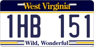 WV license plate 1HB151