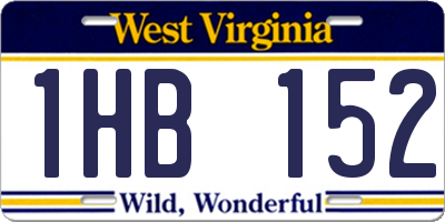 WV license plate 1HB152