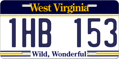 WV license plate 1HB153