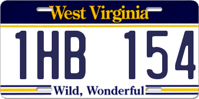 WV license plate 1HB154