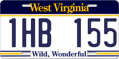 WV license plate 1HB155