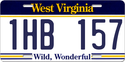 WV license plate 1HB157