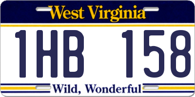 WV license plate 1HB158