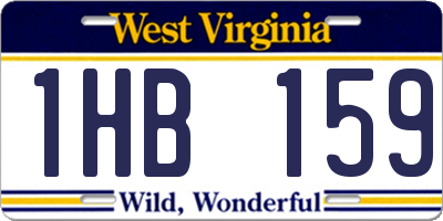 WV license plate 1HB159
