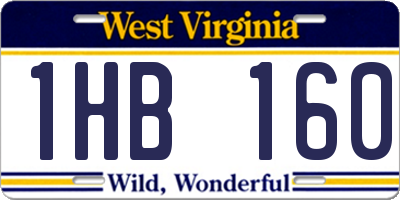 WV license plate 1HB160