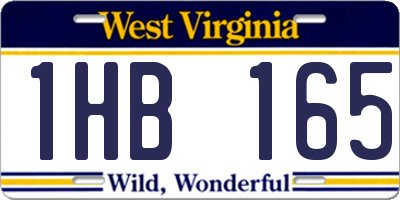 WV license plate 1HB165