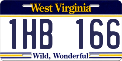 WV license plate 1HB166