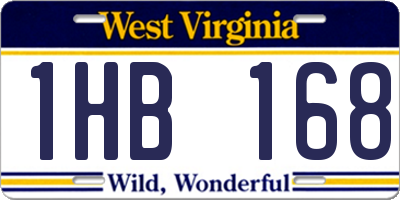 WV license plate 1HB168
