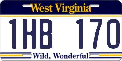 WV license plate 1HB170