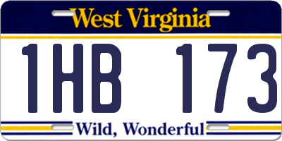 WV license plate 1HB173