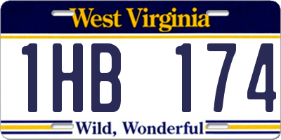 WV license plate 1HB174