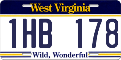WV license plate 1HB178