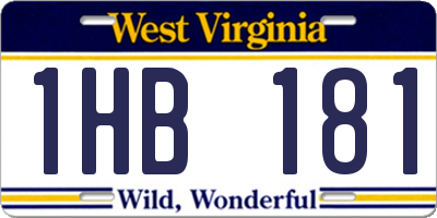 WV license plate 1HB181
