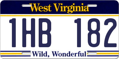 WV license plate 1HB182
