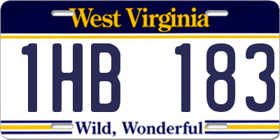 WV license plate 1HB183