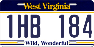 WV license plate 1HB184