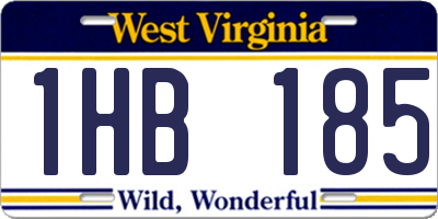 WV license plate 1HB185