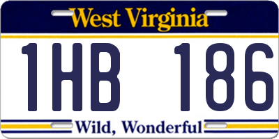 WV license plate 1HB186