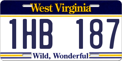 WV license plate 1HB187
