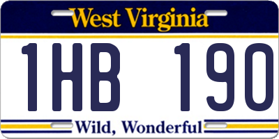 WV license plate 1HB190
