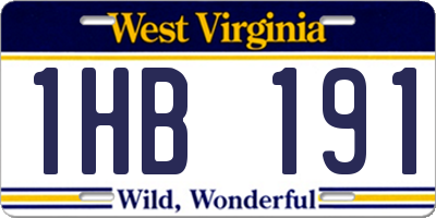 WV license plate 1HB191