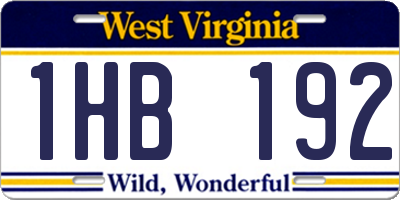 WV license plate 1HB192
