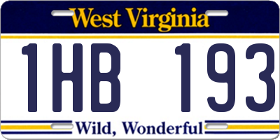 WV license plate 1HB193