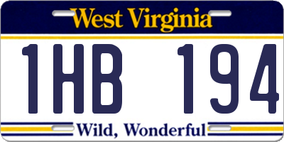 WV license plate 1HB194