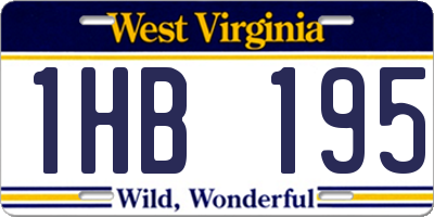 WV license plate 1HB195