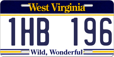 WV license plate 1HB196